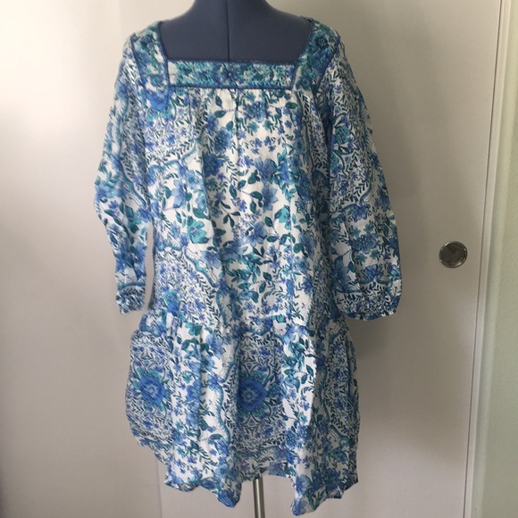 NWT JOHNNY WAS LEILANI FLORAL LINEN DRESS - Picture 3 of 13